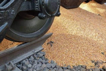 தீப்பிடிக்கும் விவகாரம்... உக்ரைன் தானியங்களை சாலையில் கொட்டி விவசாயிகள் போராட்டம்