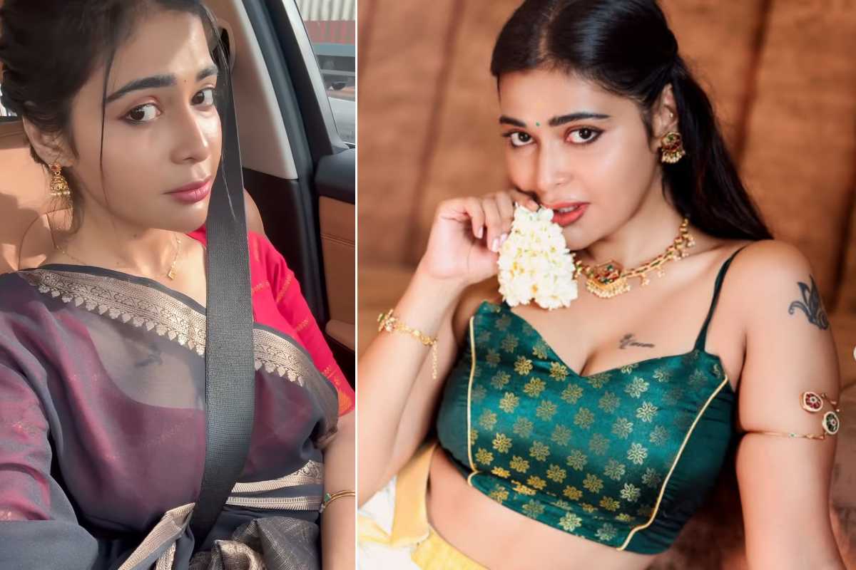 பூக்கடைக்கு தாவிய நடிகை தர்ஷா குப்தா!! புகைப்படங்கள்.. | No Glam Dharsha Gupta Flower Photoshoot