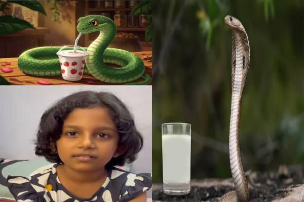 viral video: புற்றில் பால் ஊற்றினாலும் பாம்பு குடிக்காது! காரணத்துடன் விளக்கும் சிறுமி | A Kid Said Why Is Milk Offered To Snake Video