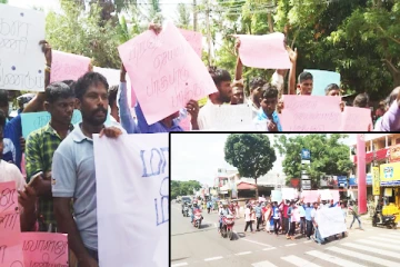 சட்ட விரோத காணி அபகரிப்பை தடுத்து நிறுத்த கோரி மக்கள் ஆர்ப்பாட்டம்!(Video)