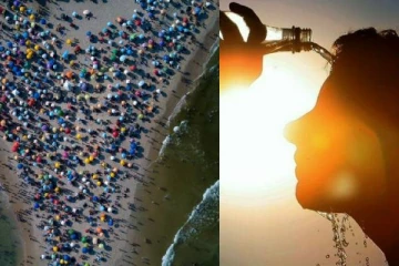 வரலாறு காணாத வெப்பம்; தாங்க முடியாமல் கடற்கரையை நோக்கி ஓடும் மக்கள்!