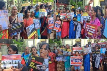 வலிந்து காணாமல் ஆக்கப்பட்டோரின் உறவினர்களினால் யாழில் முன்னெடுக்கப்பட்ட போராட்டம்