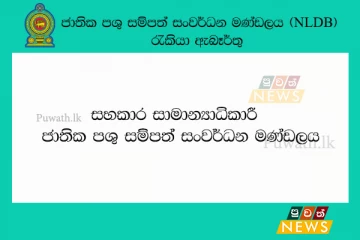 ජාතික පශු සම්පත් සංවර්ධන මණ්ඩලය ජාතික පශු සම්පත් සංවර්ධන මණ්ඩලයේ(NLDB) පුරප්පාඩුව සඳහා අයදුම්පත් කැඳවීම