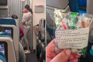 விமானத்தில் குழந்தைக்காக தாய் செய்த செயல் - மிரண்ட பயணிகள்