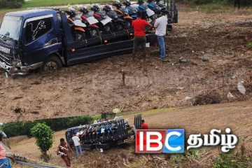 யாழில் கனரக வாகன காவு வண்டி விபத்து: மின்கம்பம் சேதம்!