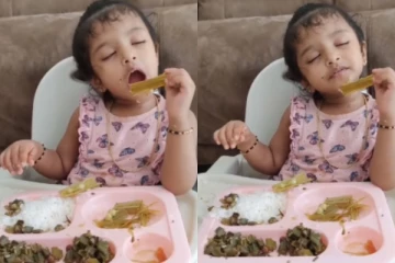 சாப்பிடும்போது இந்த குழந்தை செய்த செயலை பாருங்க - பலரையும் ரசிக்க வைத்த வீடியோ வைரல்
