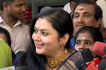 அந்த கேள்வி'லாம் என்கிட்ட கேக்காதீங்க - செய்தியாளர் கேள்வி கடுப்பான நமீதா