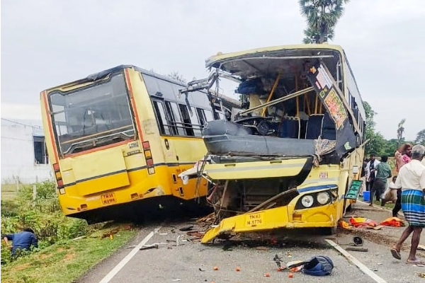 சிவகங்கையில் பேருந்து நேருக்கு நேர் மோதி விபத்து - 11 பேர் உயிரிழப்பு | 11 Dies In Sivagangai Govt Bus Accident சிவகங்கையில் பேருந்து நேருக்கு நேர் மோதி விபத்து - 11 பேர் உயிரிழப்பு | 11 Dies In Sivagangai Govt Bus Accident