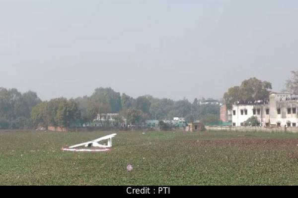 iaf aircraft crash into bond in uttarpradesh