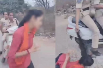 பெண்ணின் தலைமுடியை பிடித்து நடுரோட்டில் இழுத்துச் சென்ற போலீஸ் - அதிர்ச்சி வீடியோ!