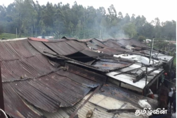 நுவரெலியாவில் 16 வீடுகளைக் கொண்ட நெடுங்குடியிருப்பில் தீ விபத்து