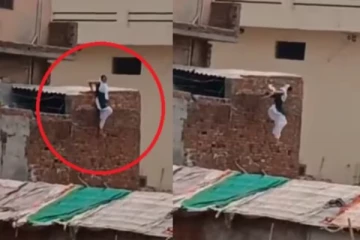 கையும் களவுமாக சிக்கிய திருமணமான பெண்: கட்டிடத்தின் மேலிருந்து குதித்ததால் பரபரப்பு