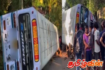 கோர விபத்தில் சிக்கிய கொழும்பிலிருந்து சென்ற பேருந்து ! சாரதி பலி - 8 பேர் வைத்தியசாலையில்