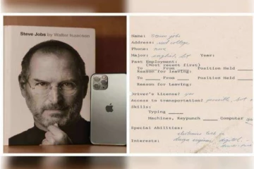 ஸ்டீவ் ஜாப்ஸின் பணி விண்ணப்ப படிவம்! இத்தனை கோடிக்கு ஏலம் போனதா?