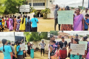 குப்பை கொட்டுவதற்கு எதிர்ப்பு தெரிவித்து பளை மக்கள் ஆர்ப்பாட்டம்