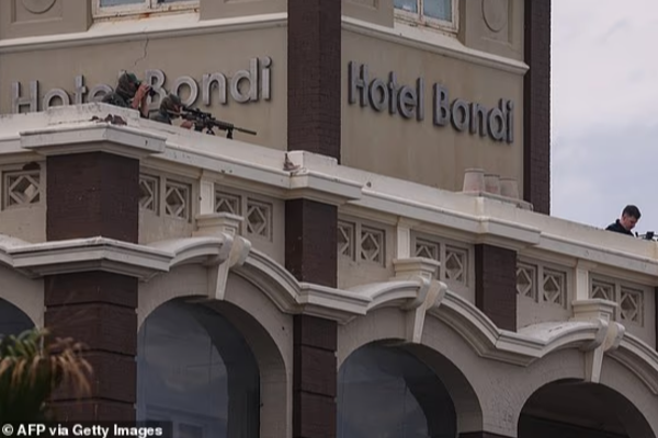 police snipers top of hotels in bondi