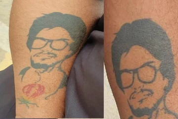 தியாக தீபம் திலீபனின் உருவப்படத்தை பச்சைக்குத்திய இளைஞன்!