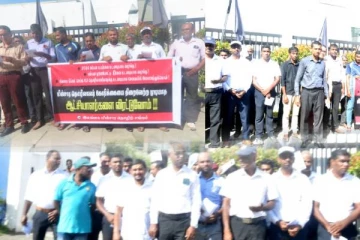 கல்முனையில் மின்சார சபை ஊழியர்களால் முன்னெடுக்கப்பட்ட கவனயீர்ப்பு ஆர்ப்பாட்டம்