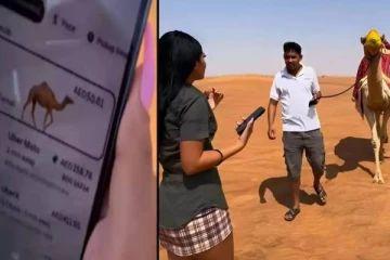 துபாயில் பாலைவனத்தில் சிக்கி தவித்த பெண்ணுக்கு ஒட்டகம் அனுப்பிய ஊபர் நிறுவனம்!