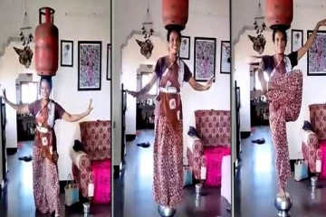 Viral Video: தலையில் Gas Cylinderவுடன் நடனமாடும் பெண்