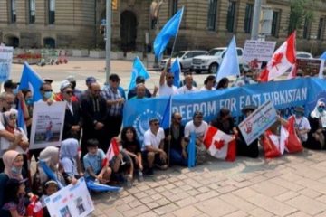 உய்குர் இனப்படுகொலைகளை கண்டித்து கனடாவில் போராட்டம்