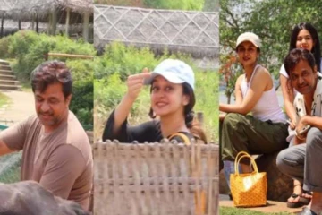 மகள்களை அமர வைத்து மாட்டுவண்டி ஓட்டிய அர்ஜுன்! அரிய காணொளி இதோ