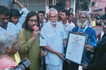 கழுத்தினால் உழவு இயந்திரத்தை இழுத்து உலக சாதனை படைத்த யாழ். முதியவர்!