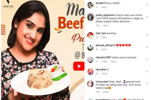 ‛நீங்க ஒரு இந்தியரா...?’  - நடிகை வனிதாவின் செயலுக்கு இணையவாசிகள் விமர்சனம் | Vanitha Vijayakumar In The Beef Biryani