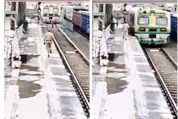 தண்டவாளத்தில் இளம்பெண்! அருகில் ரயில்.. கண் இமைக்கும் நொடியில் காப்பாற்றிய பொலிஸ்! வைரலாகும் வீடியோ