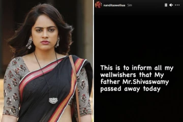 பிரபல நடிகை நந்திதாவின் தந்தை திடீர் மரணம்!  வேதனையுடன் வெளியிட்ட பதிவு
