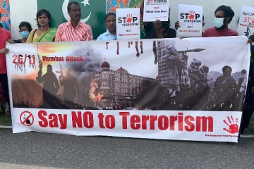 கொழும்பில் பாக்கிஸ்தான் தூதரகத்திற்கு முன்னால் ஆர்ப்பாட்டம்