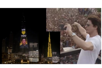 உலகின் மிக உயரமான 'புர்ஜ் கலிஃபா' கிங் கட்டிடத்தில் மலர்ந்த ஷாருக்கான் முகம் - வைரலாகும் வீடியோ