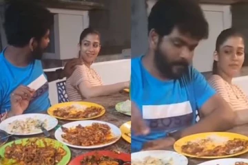 சிங்கிள் பசங்களை வெறுப்பேத்துரீங்களா.. நயன்தாரா - விக்னேஷ் சிவன் சாப்பிடும்போதும் ரொமான்ஸ்! வைரல் வீடியோ