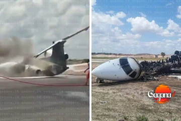 ගුවන් යානයක් ගිනි ගනී - ඇමති ඇතුළු පිරිසක් ගුවන් යානය ඇතුළේ