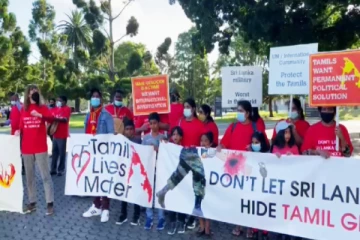 தமிழர் இனவழிப்பை மறைக்கும் சிறிலங்காவின் கிரிக்கெட்டை புறக்கணிப்போம்! நடத்தப்பட்ட கவனயீர்ப்பு ஒன்று கூடல்