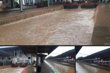 මහනුවර දුම්රිය ස්ථානය ජලයෙන් යට වෙයි - දුම්රිය ධාවනයත් සීමා වෙයි..