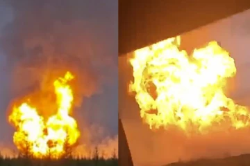 ரஷ்யாவில் இருந்து ஐரோப்பிய நாடுகளுக்கு எரிவாயு விநியோகம் செய்யும் குழாயில் வெடிவிபத்து (Video)