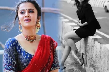 தாயான பின்னும் குறையாத அழகு... குட்டை உடையில் வலம் வரும் தொகுப்பாளினி அஞ்சனா