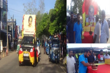 தியாகதீபம் அன்னை பூபதியின் உருவப்படத்திற்கு களுவாஞ்சிகுடியில் மக்கள் மலர் தூவி அஞ்சலி