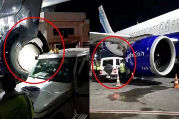 இண்டிகோ விமானம் மீது மோதிய கார்; விமான நிலையத்தில் அசம்பாவிதம்!