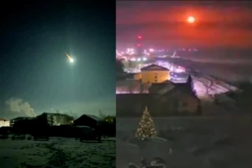 ரஷ்ய வானில் பிரகாசமான ஒளியுடன் சீறிப்பாய்ந்த விண்கல்., பல இடங்களில் பதிவான காட்சி