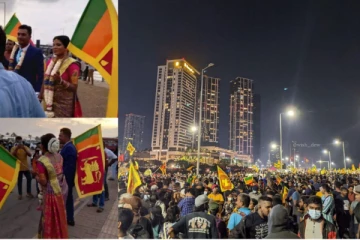 විවාහා වී පළමුවම ගාලු මුවදොර අරගලයට එකතු වූ ආදරණීය නව යුවළ..(PHOTOS)