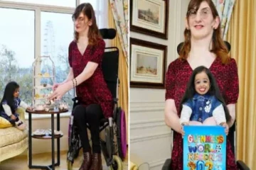 உலகின் மிக உயரமான பெண்ணை சந்தித்த உயரம் குறைந்த பெண்! காணொளி