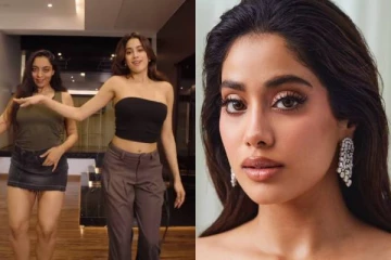 க்யூட்டான ஆடையில் ஆட்டம் போட்ட நடிகை ஸ்ரீதேவி மகள் ஜான்வி கபூர்.. வீடியோ..