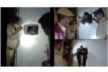 டாஸ்மாக் கடை சுவற்றில் ஓட்டை போட்டு மது அருந்திய கொள்ளையர்கள் இருவர் கைது...!