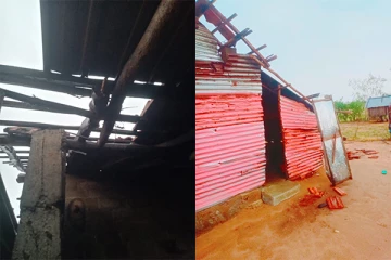 மட்டு வாகரையில் மழையுடன் மினி சூறாவளி : 12 வீடுகள் சேதம்