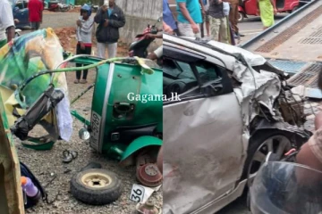 බිහිසුණු අනතුරක් - වාහනයක් තවත් වාහන 5ක ගැටෙයි.. පුද්ගලයෙක් ජිවිතක්ෂයට..(PHOTOS)