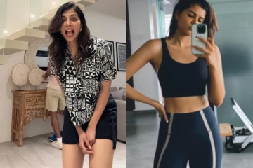 நடிகை கல்யாணி ப்ரியதர்ஷன் ஷார்ட் உடையில் அழகிய போஸ்