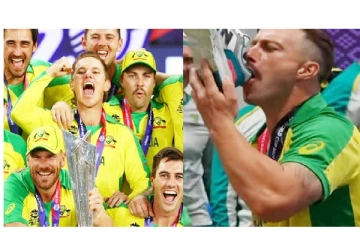 அசத்தலான வெற்றி… ஷூவில் பீர் ஊத்தி குடித்த ஆஸ்திரேலிய வீரர்கள் - வீடியோ வைரல்