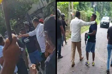 போராட்டகாரர்கள் மத்தியில் சிக்கிய ஹரின் மற்றும் மனுஷ நாணயக்கார